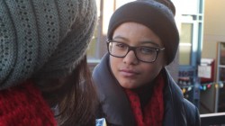 Naomie Feliu with On Native Ground reporter Braunwyn Walsh