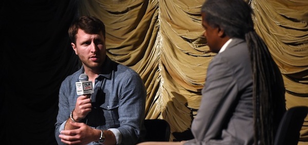 LOS ANGELES, CA - JULY 09: Documentary filmmaker Matthew Heineman (L) and Film Independent at LACMA film curator Elvis Mitchell attend the Film Independent at LACMA screening of "Cartel Land" at the Bing Theatre at LACMA on July 9, 2015 in Los Angeles, California. (Photo by Amanda Edwards/WireImage)