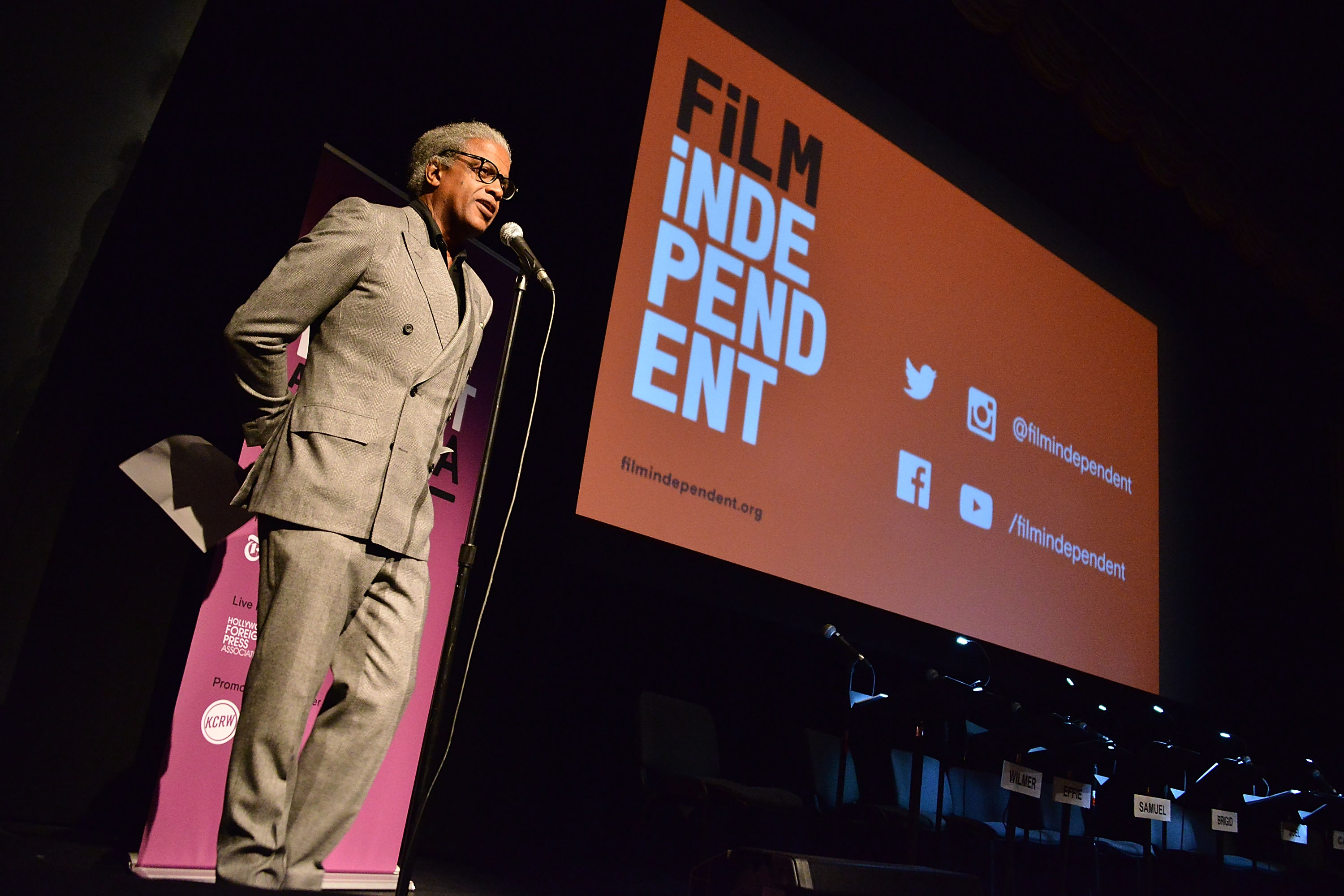 LOS ANGELES, CA - FEBRUARY 18: Elvis Mitchell attends the Film Independent at LACMA Live Read with guest director Laurence Fishburne at Bing Theatre At LACMA on February 18, 2016 in Los Angeles, California. (Photo by Araya Diaz/WireImage)