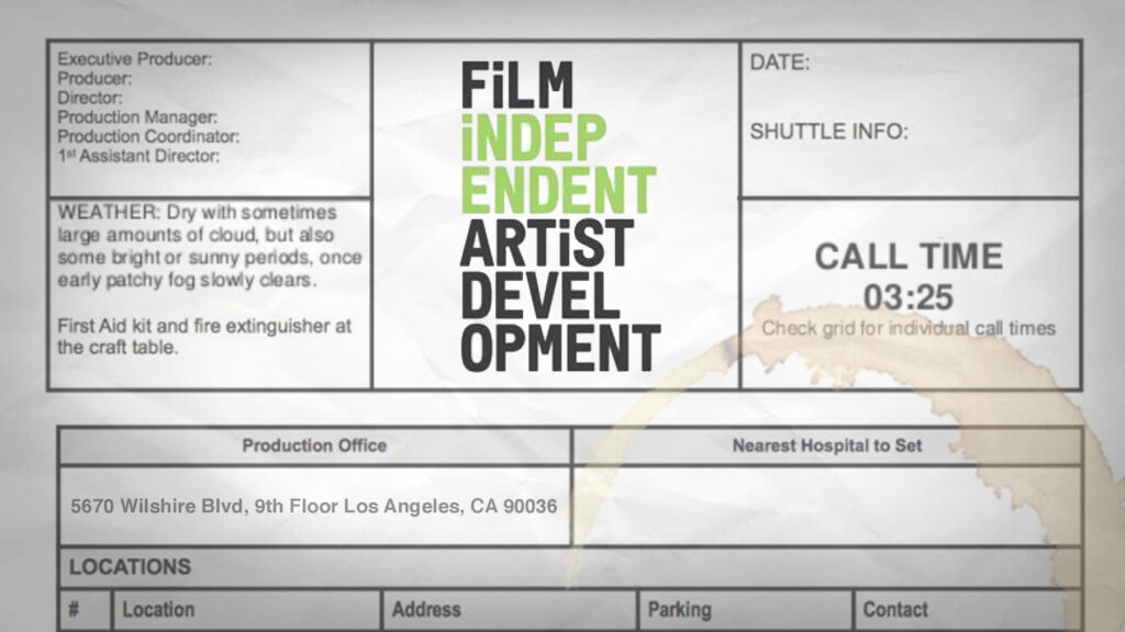 2021 Film Independent Producing Lab and $30,000 Sloan Producers Grant